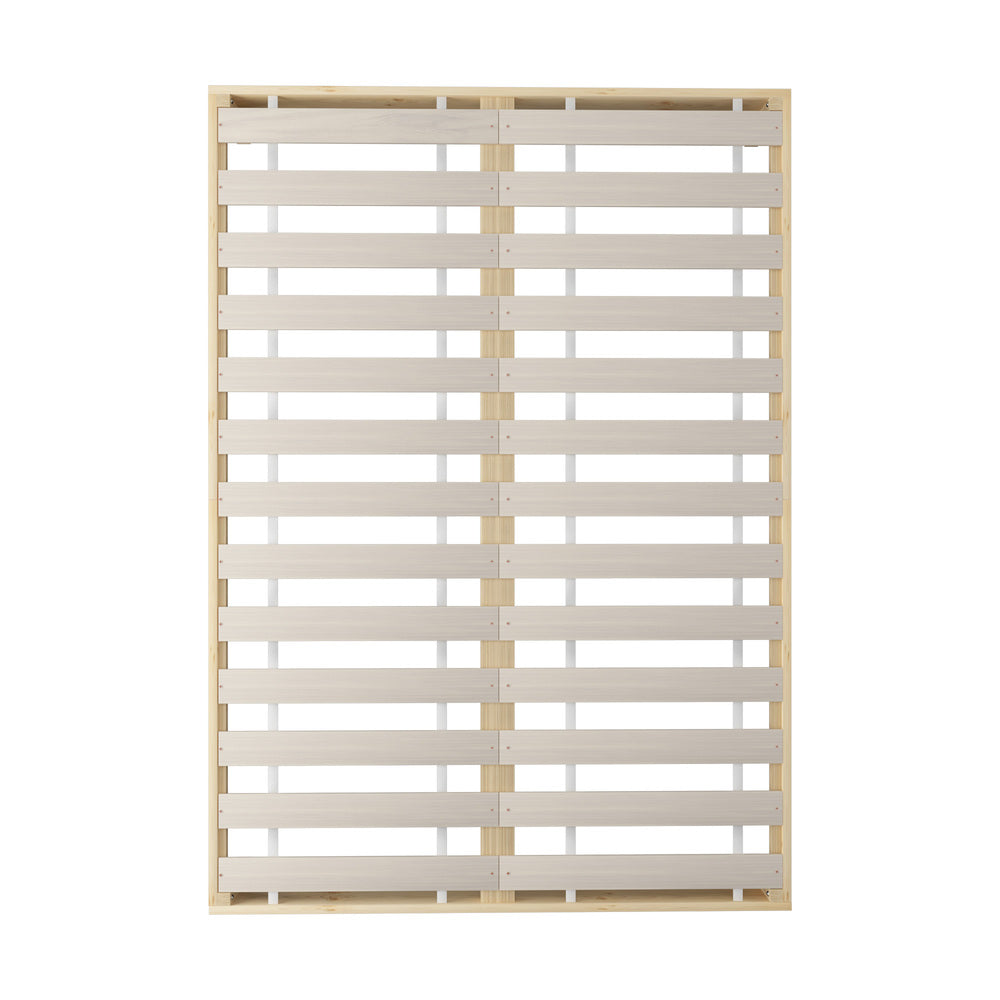 Oikiture Bed Frame Double Size Pine Wood Bed Base