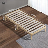 Oikiture Bed Frame King Single Pine Wood Bed Base