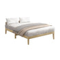 Oikiture Bed Frame Queen Size Pine Wood Bed Base