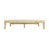Oikiture Bed Frame Queen Size Pine Wood Bed Base - Front View