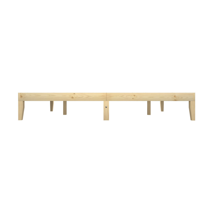Oikiture Bed Frame Queen Size Pine Wood Bed Base