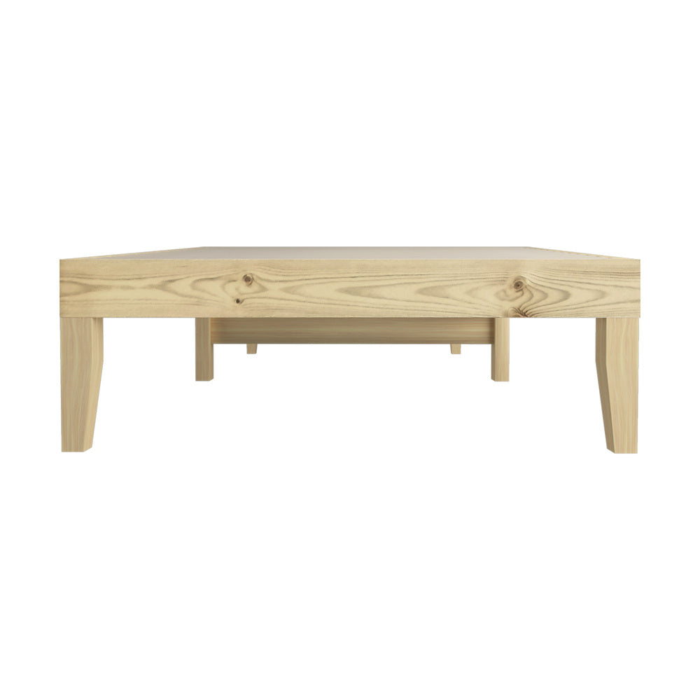 Oikiture Bed Frame Single Size Pine Wood Bed Base