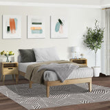 Oikiture Bed Frame Single Size Pine Wood Bed Base - Side View
