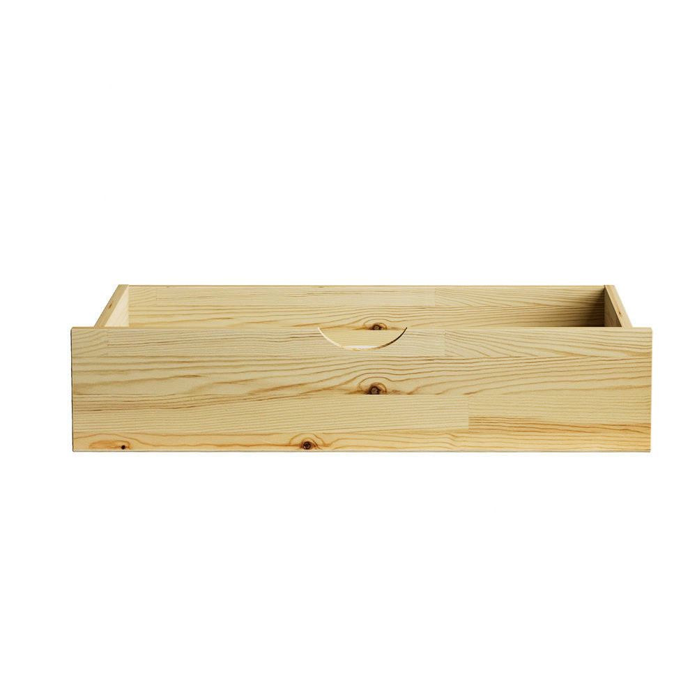 Oikiture 2x Trundle Drawers for Bed Frame with Wheels Wooden
