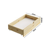 Oikiture 2x Trundle Drawers for Bed Frame with Wheels Wooden