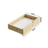 Oikiture 2x Trundle Drawers for Bed Frame with Wheels Wooden - Close-Up Angle