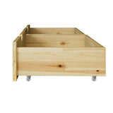 Oikiture 2x Trundle Drawers for Bed Frame with Wheels Wooden - Side View
