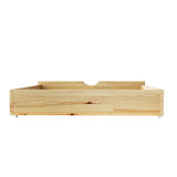 Oikiture 2x Trundle Drawers for Bed Frame with Wheels Wooden - Rear View