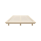 Oikiture Bed Frame Double Size Wooden Bed Base Timber Platform - Close-Up Angle