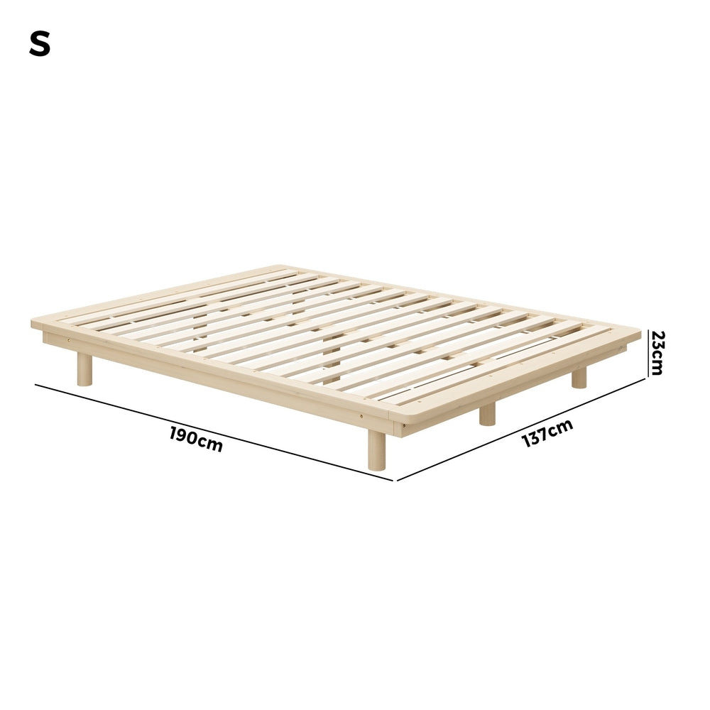 Oikiture Bed Frame Double Size Wooden Bed Base Timber Platform
