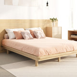 Oikiture Bed Frame King Size Wooden Bed Base Timber Platform - Close-Up Angle