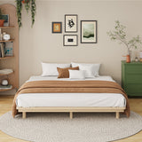 Oikiture Bed Frame King Size Wooden Bed Base Timber Platform