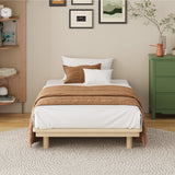 Oikiture Bed Frame King Single Wooden Bed Base Timber Platform - Side View
