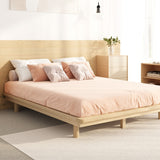 Oikiture Bed Frame Queen Size Wooden Bed Base Timber Platform