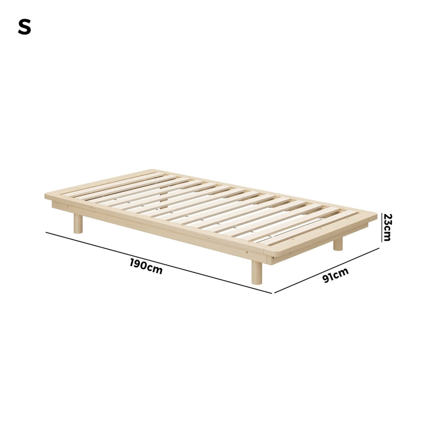 Oikiture Bed Frame Single Size Wooden Bed Base Timber Platform