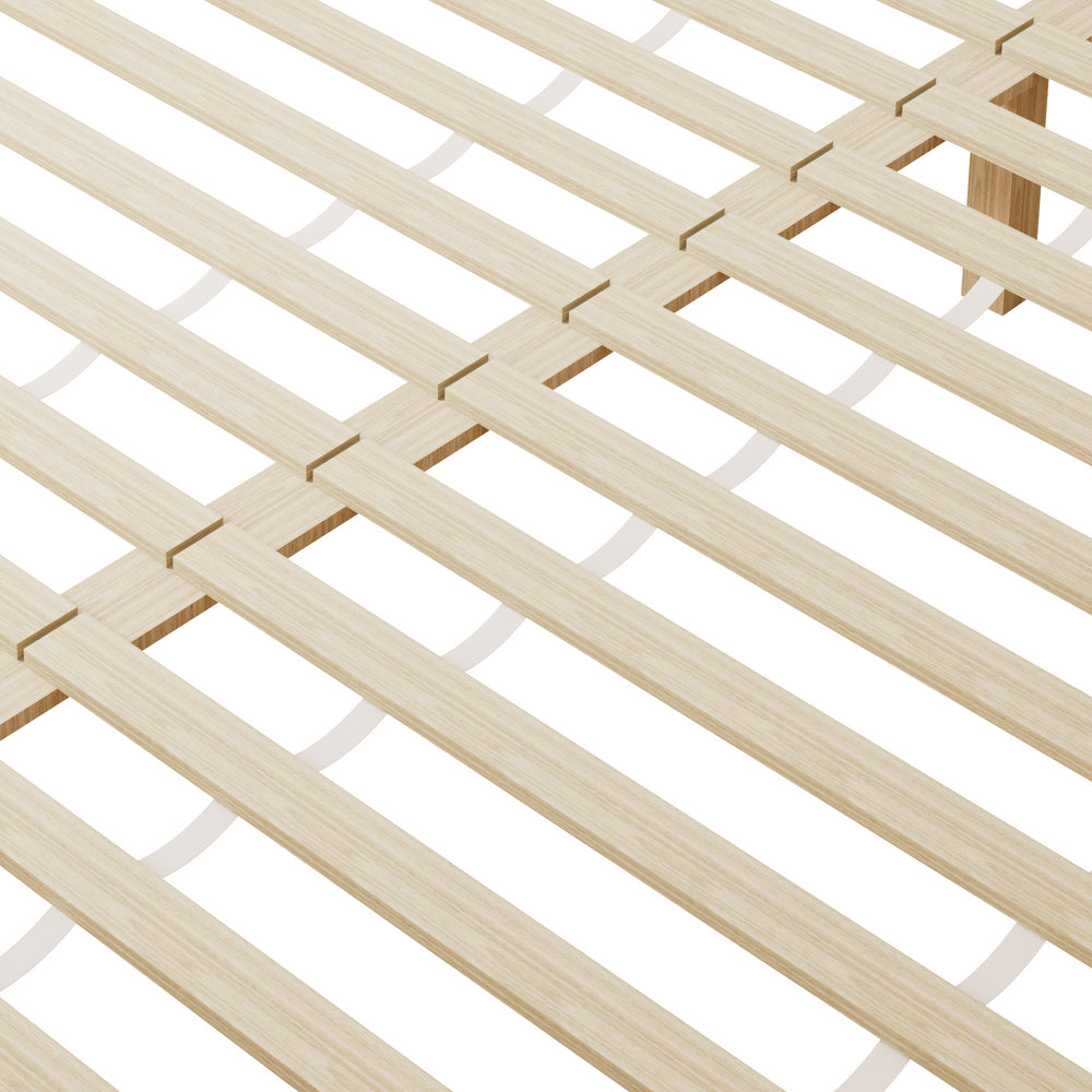 Oikiture Wooden Bed Frame Double Size with Trundle Drawers White