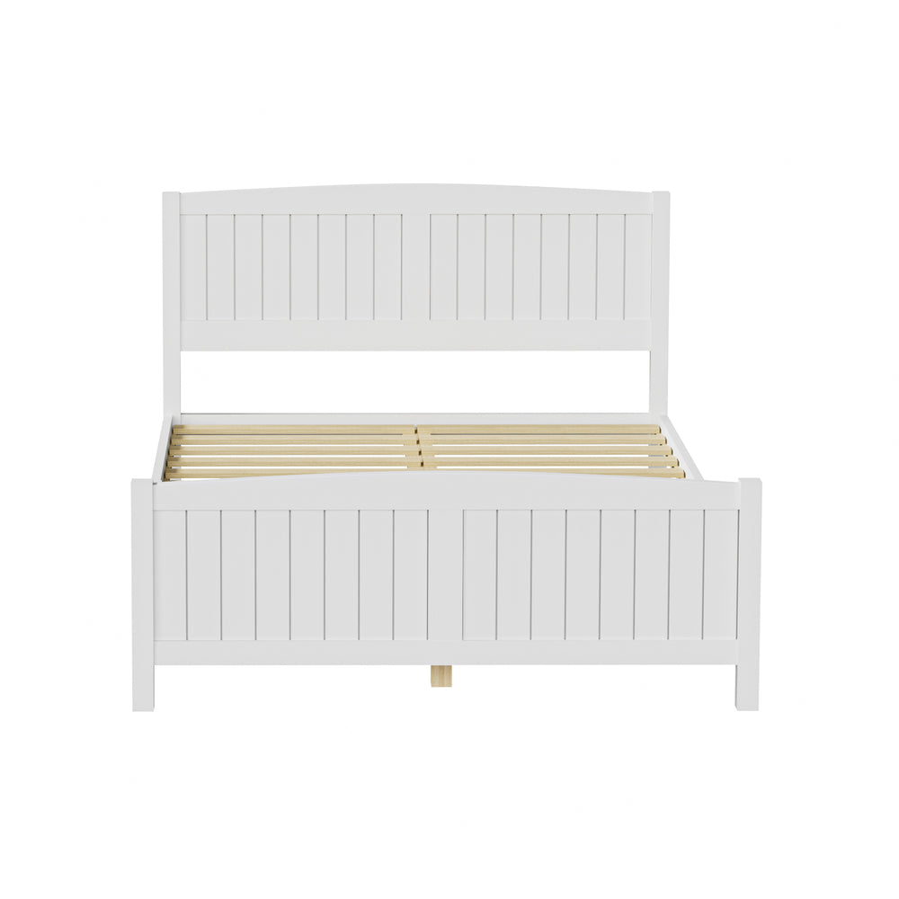 Oikiture Bed Frame Double Size Timber Platform White