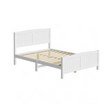 Oikiture Bed Frame Double Size Timber Platform White - Rear View