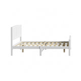 Oikiture Bed Frame Double Size Timber Platform White - 45-Degree Angle