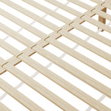 Oikiture Wooden Bed Frame King Size with Trundle Drawers White - Low Angle