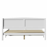 Oikiture Bed Frame King Size Timber Platform White