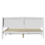 Oikiture Bed Frame King Size Timber Platform White - Side View