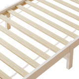 Oikiture Wooden Bed Frame King Single with Trundle Drawers White