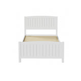 Oikiture Bed Frame King Singe Size Timber Platform White - Side View
