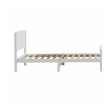 Oikiture Bed Frame King Singe Size Timber Platform White