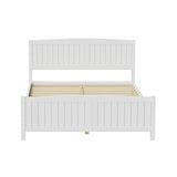 Oikiture Bed Frame Queen Size Timber Platform White - 45-Degree Angle