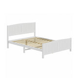 Oikiture Bed Frame Queen Size Timber Platform White