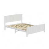 Oikiture Bed Frame Queen Size Timber Platform White - Rear View