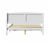 Oikiture Bed Frame Queen Size Timber Platform White