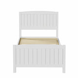 Oikiture Bed Frame Singe Size Timber Platform White