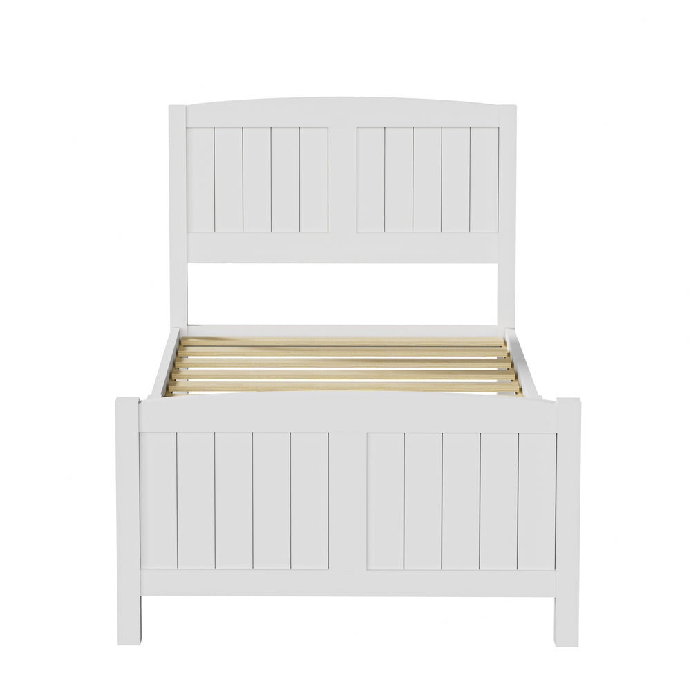 Oikiture Bed Frame Singe Size Timber Platform White