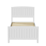 Oikiture Bed Frame Singe Size Timber Platform White - Low Angle