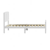 Oikiture Bed Frame Singe Size Timber Platform White - Top-Down View