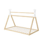 Oikiture Kids Bed Frame Wooden King Single Teepee House