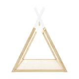 Oikiture Kids Bed Frame Wooden King Single Teepee House