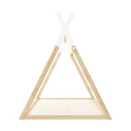 Oikiture Kids Bed Frame Wooden King Single Teepee House