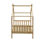 Oikiture Bed Frame Wooden Kids Single Timber House Beds - 45-Degree Angle