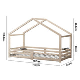 Oikiture Bed Frame Wooden Single Size Timber House Frame