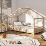 Oikiture Bed Frame Wooden Single Size Timber House Frame
