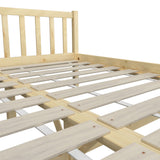 Oikiture Wooden Bed Frame Double Size Slat Support - Front View