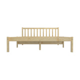 Oikiture Bed Frame King Size Wooden Timber Base Headboard Bedroom - Side View