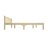 Oikiture Bed Frame King Size Wooden Timber Base Headboard Bedroom - Rear View