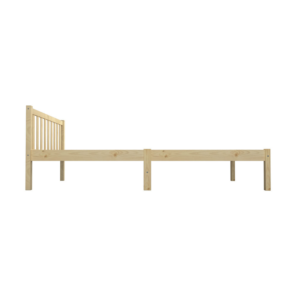 Oikiture Wooden Bed Frame King Single with Headboard