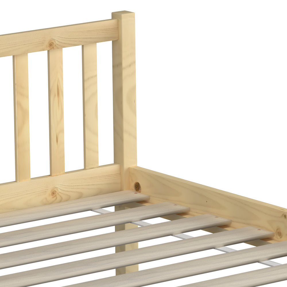 Oikiture Wooden Bed Frame King Single with Headboard