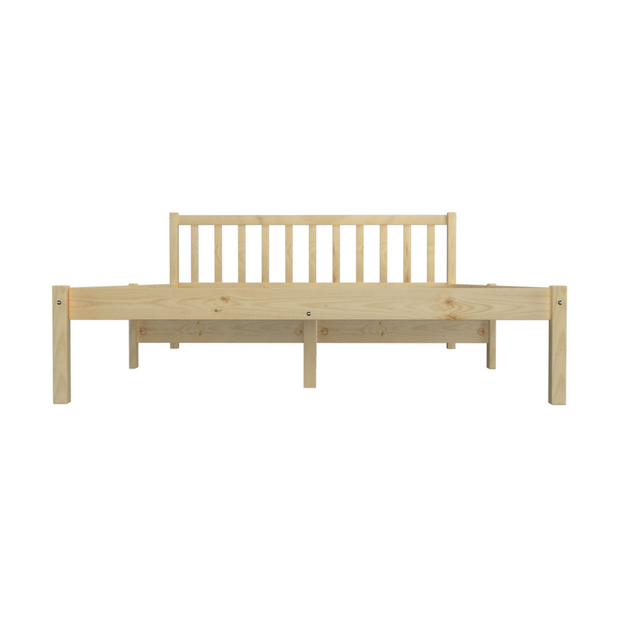 Oikiture Wooden Bed Frame Queen Size Slat Support, image 6