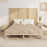 Oikiture Bed Frame Double Size Wooden Bed Base